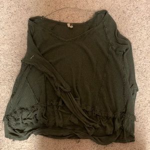 Free People Tops - Green free people raw hem tee Free People Tops - Green free people raw hem tee
